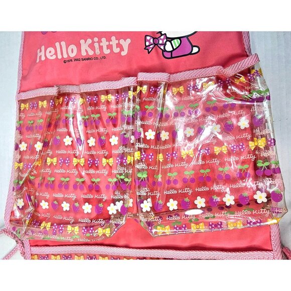 Hello Kitty Vintage 2002 Car Organizer Pink With Pockets & Drawstring Ties - Picture 3 of 12